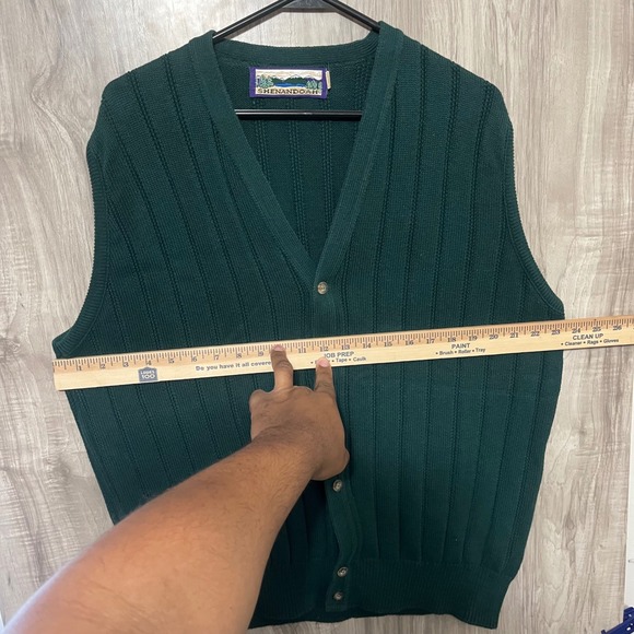 Vintage Shenandoah Green Knit V-Neck Sweater Vest - Men's Size XL - Picture 6 of 10